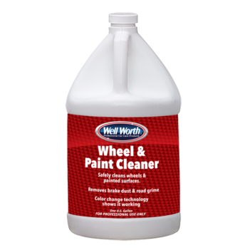 well worth professional car care products wheel & paint cleaner safely cleans wheels & painted surfaces. removes brake dust & road grime. Color change technology shows it working. One U.S. gallon. for professional use only.