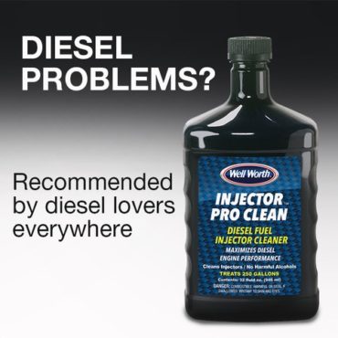 one quart of Injector Pro Clean diesel fuel injector cleaner. text: Diesel problems? Recommended by diesel lovers everywhere