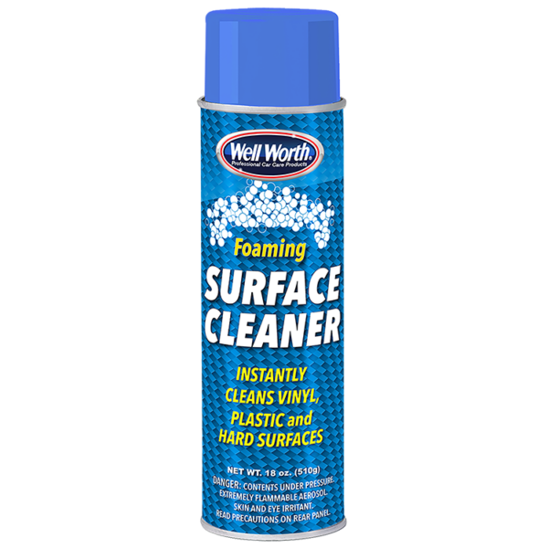 Well Worth Professional Car Care Products 1005 Foaming Surface Cleaner. Instantly cleans vinyl, plastic and hard surfaces. Net wt. 18 oz. (510 g).