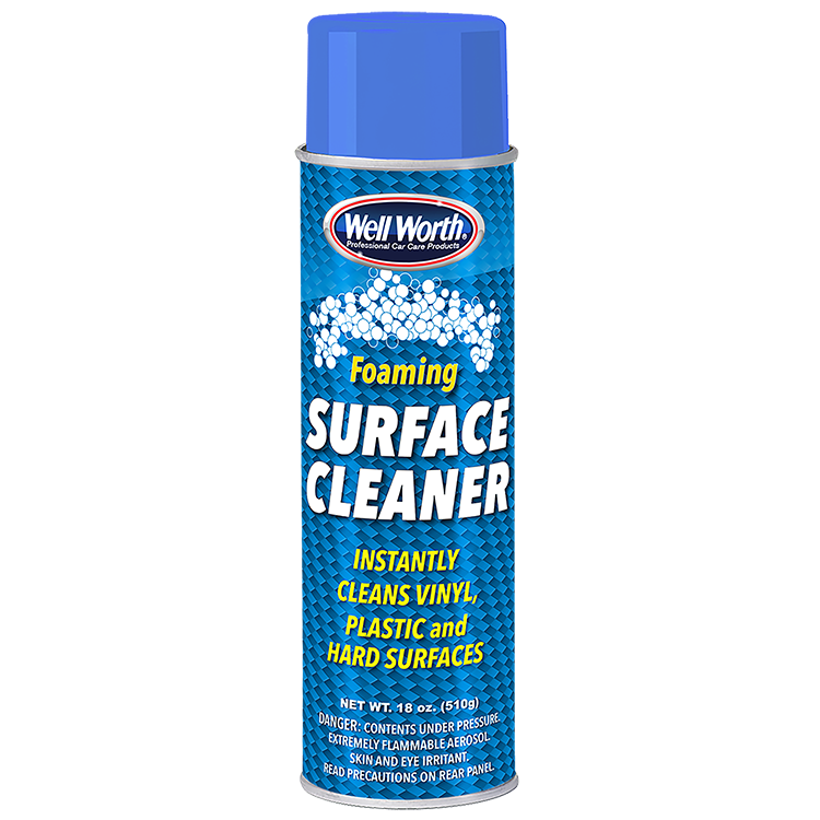 Well Worth Professional Car Care Products 1005 Foaming Surface Cleaner. Instantly cleans vinyl, plastic and hard surfaces. Net wt. 18 oz. (510 g).